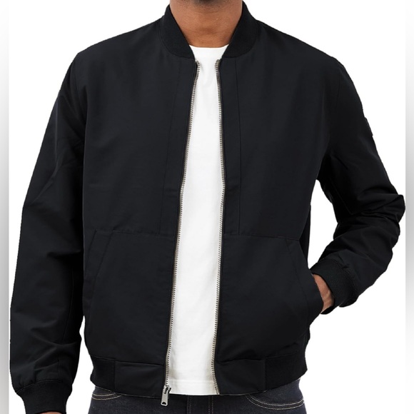 Lucky Brand Men's Classic Bomber Black Jacket Size M NWT - Picture 1 of 16